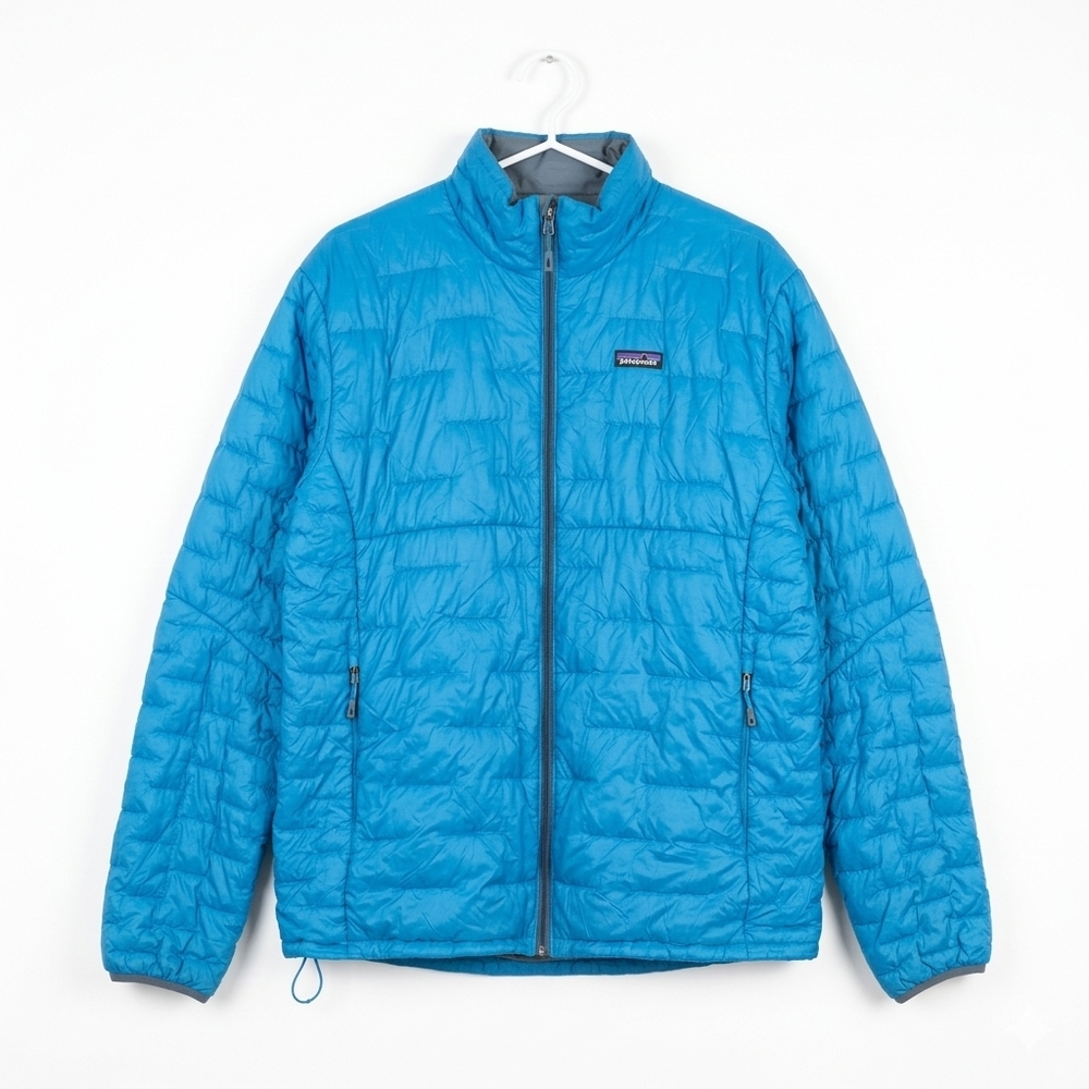 Patagonia Men's Nano Puff Jacket Blue Puffer Full Zip Insulated Quilted Size 2XL